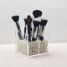 About The Perfect Beyaz 4 Bölmeli Kare Organizer, 11CM x 11CM, Düzenli Saklama Çözümü