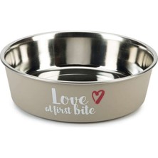 Paslanmaz Çelik Köpek Mama ve Su Kabı, Gri, 21CM, 1500ML