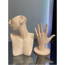 About The Perfect Şık 21 cm Ten Rengi 2'li Dekoratif Takı ve Makyaj Standı Seti