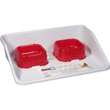 Kırmızı Renkli Köpek Mama ve Su Kabı Seti, Pratik ve Şık Tasarım