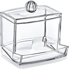 About The Perfect Beyaz Akrilik Kulak Çubuğu ve Makyaj Saklama Kabı, Şık ve Pratik Organizer