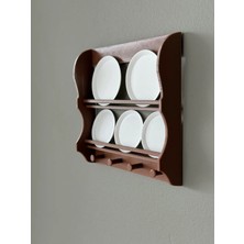 Kahverengi Minyatür Duvar Tabaklığı ve Diorama Oyun Evi Dolabı Seti