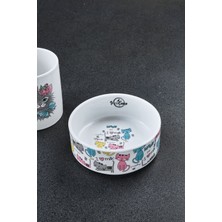 Beyaz 12 cm Porselen Kedi Mama Kabı, Şık ve Kullanışlı Tasarım