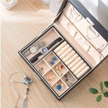 About The Perfect İki Katlı Büyük Boy Takı ve Makyaj Organizer Seyahat Çantası Siyah