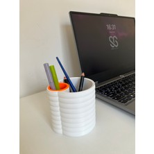 Masaüstü Modern Turuncu Beyaz Kalemlik