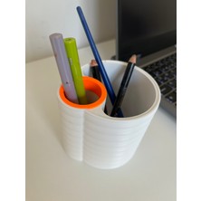 Masaüstü Modern Turuncu Beyaz Kalemlik