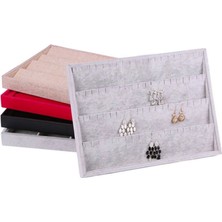 About The Perfect Gri Süet Küpe Tabla Standı, Şık ve Hafif Dekorasyon Aksesuarı