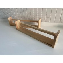 Kahverengi Ahşap 2'li Düz Ters Çalışma ve Banyo Mutfak Rafı, Duvar Asma Aparatı