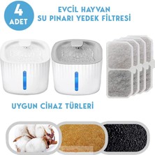 Beyaz 4'lü Kedi Köpek Su Pınarı Filtresi Seti, Sağlıklı Içme Suyu Için Ideal