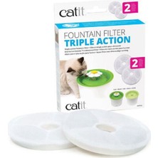 Beyaz Kayapet Catit Kedi Suluğu Filtresi 2'li Set, Sağlıklı ve Temiz Su Için Ideal