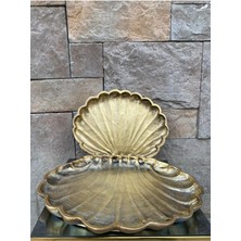 Şık Ikili Polyester Istiridye Tepsi, Gold Sunumluk, Dekoratif ve Zarif Tasarım