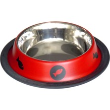 Kırmızı Çelik Mama Kabı 32 Oz, Sağlıklı ve Şık Tasarım