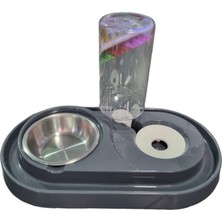 Gri Çelik Su ve Mama Kabı, Sağlıklı ve Dayanıklı Kedi Kullanımı Için Uygun