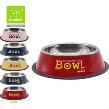 Renkli Çelik Mama Kabı 26CM, Sağlıklı ve Şık Köpek Kasesi