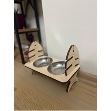 Şık Bej Kedi ve Köpek Mama Su Kabı Standı, Sağlıklı ve Güzel Tasarım