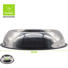 Gri Çelik Oval Mama ve Su Kabı, 30 Cm, Sağlıklı ve Dayanıklı Tasarım