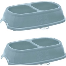 Kedi ve Köpek Için Şık 2'li 400 ml Su ve Mama Kabı Seti, Siyah Renkli