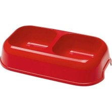 Renkli Çift Hazneli Köpek Mama ve Su Kabı, 2'li, 1 Litre