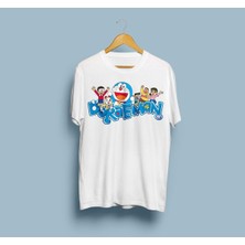 Oversize Doraemon Tasarım Unisex T-Shirt