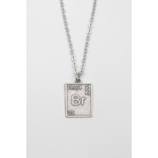 Breaking Bad Br Element Kolye - Düz Ezme Ithal Zincirli Unisex Gümüş Kaplama - 60 cm