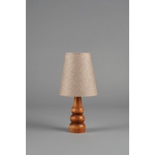 Doğal Ahşap ve Jüt Abajur, 16X16X34 Cm, Sıcak ve Şık Aydınlatma Seçeneği