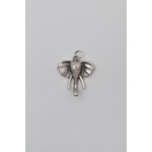 Fil Kafası Kolyekolye Ucu - Antik Gümüş Kaplama - Kadın Erkek