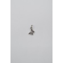 Minimali Kelebek Kolye Ucu - Antik Gümüş Kaplama - Kadın Erkek