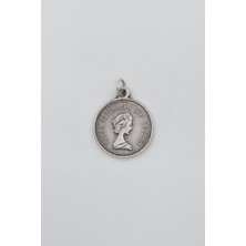 Kraliçe Elizabeth Iı (Genç Portre) Kolye Ucu - Antik Gümüş Kaplama - Kadın Erkek