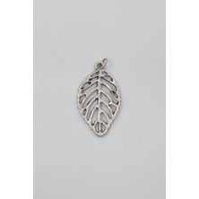 Yaprak Kolye Ucu - Antik Gümüş Kaplama - Kadın Erkek