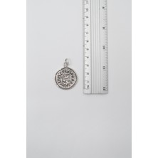 Kaloyan's Madalyon Düz Ezme Zincir Kolye - Antik Gümüş Kaplama - Kadın Erkek - 60 cm