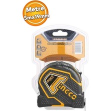 5 M x 19 mm Sarı Renk Şerit Metre, Bükülebilir, Düğmeli, Ölçüm Aracı