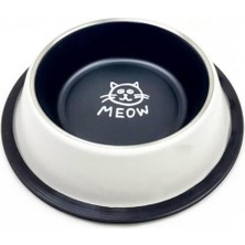 Beyaz Çelik Mama Kabı, 96 Oz, Kedi ve Köpekler Için Sağlam ve Şık Tasarım