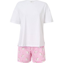 Kadın Uyku Giyim Tişört Şort Takım