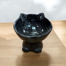 Şık Siyah Seramik Mama Kabı, Sağlıklı ve Dayanıklı Tasarım