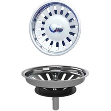 Paslanmaz Çelik Lavabo Süzgeci, 8 cm Genişlik, Dayanıklı ve Şık Tasarım