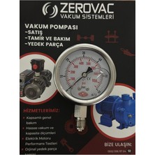 Ø52 mm Alttan Bağlantılı, Gliserinli, 0-60 Bar Basınç Göstergesi