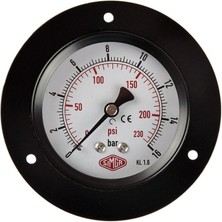 Ø63 mm Ön Flanşlı Kuru Tip Yüksek Basınç Manometre, 0-250 Bar Ölçüm Aralığı