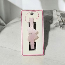Açık Pembe Kelebek Figürlü Otomatik Çocuk Saç Tokası