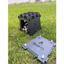 Katlanabilir  Kamp Ocağı  Deri Çanta Hediyeli Isveç Kütük Ocağı Metal Ocak Ateş Kutusu
