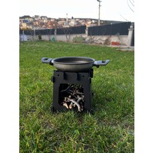 Katlanabilir  Kamp Ocağı  Deri Çanta Hediyeli Isveç Kütük Ocağı Metal Ocak Ateş Kutusu