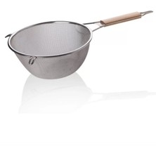 Ahşap Saplı 21 cm Süzgeç, Dayanıklı ve Estetik Tasarım