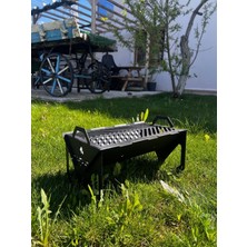 Katlanır Pratik Mangal Deri Kılıf Hediyeli Ekominik Katlanır Barbekü Kamp Mangal 