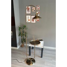 Kahverengi Eskitme Lambader U Sehpalı Modern Dekoratif Metal Tasarım