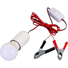 Taşınabilir LED Ampul, Anahtar, 12V, 5W, 4 Metre, Turuncu Renk