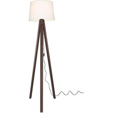 Şık Tripod Lambader Konik Kumaş, Krem Kahve, Modern ve Zarif Tasarım LY684