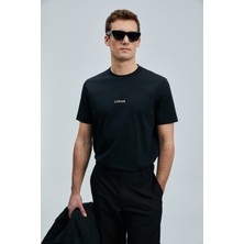 Lufian Marcus Modern Grafik T- Shirt Siyah