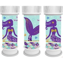 Deniz Kızı Temalı Konsepti 3'lü Köpük Balon Deniz Kızı Figürlü Karakter Köpük Baloncuk