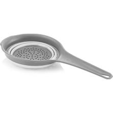 Katlanabilir Akordiyon Saplı Gri Renk Süzgeç, Pratik ve Şık Tasarım