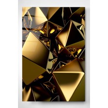 Gold Soyut Cam Tablo, Dekoratif Cam Tablo