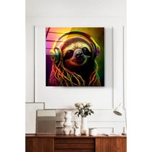 Neon Sloth Cam Tablo, Dekoratif Cam Tablo